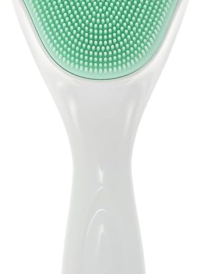 Green Cat Paw Silicone Facial Cleansing Brush For Sensitive Skin Long Handle Manual Scrubber - Image 1